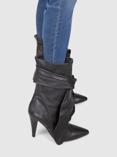 Iro - Bottes mi-mollets en cuir noir à lacets - Taille IT 36