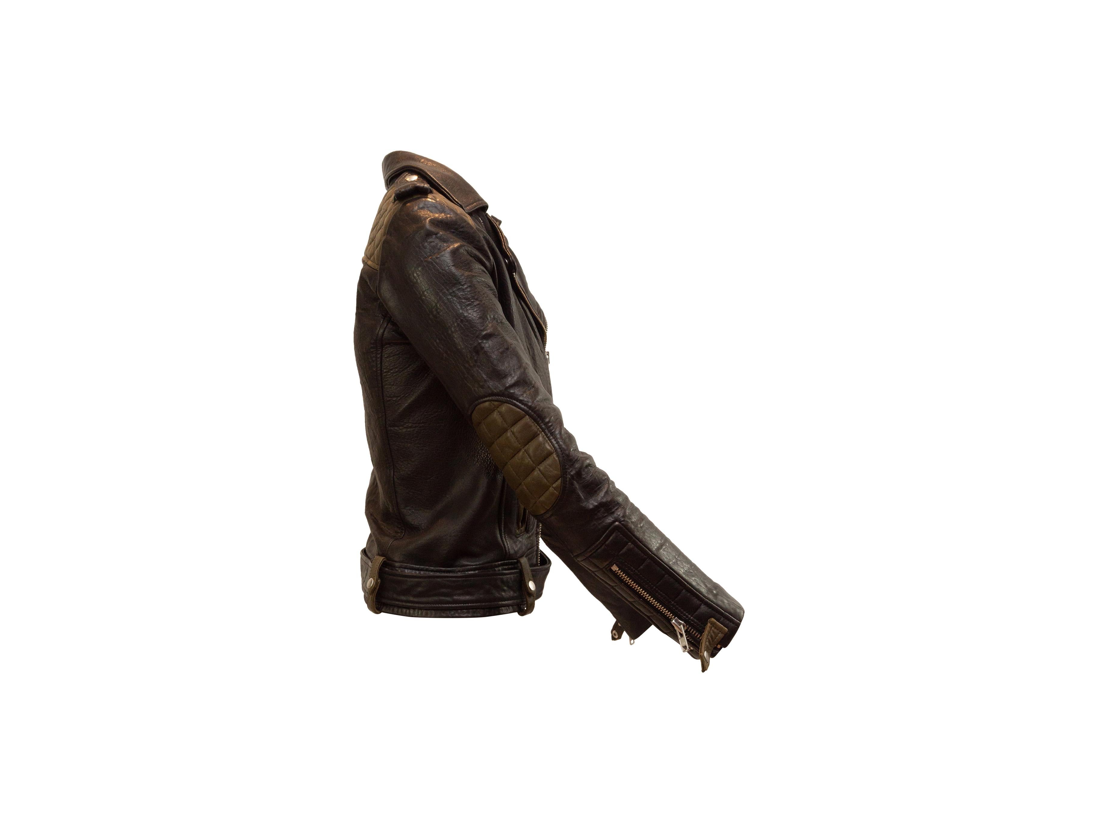 IRO Black & Olive Sallie Leather Moto Jacket 1
