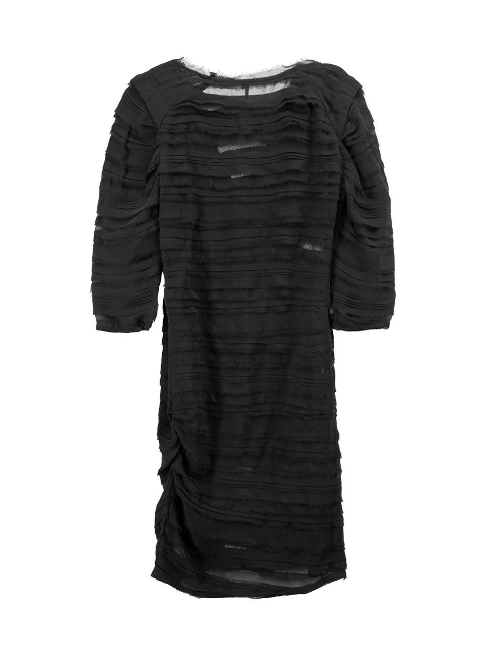 Iro Schwarz Sheer Fray Layered Detail Minikleid Größe XXS im Zustand „Hervorragend“ im Angebot in London, GB