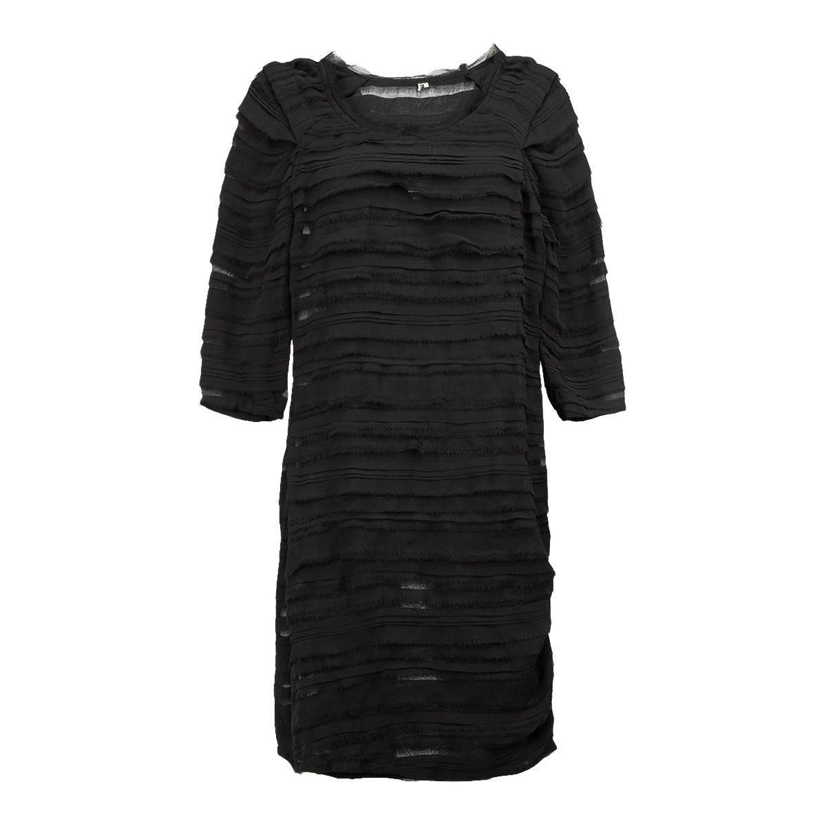 Iro Black Sheer Fray Detail Layered Mini Dress Size XXS
