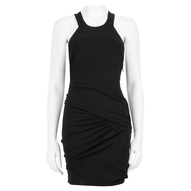 Iro Black Sleeveless Draped Mini Dress Size S For Sale at 1stDibs
