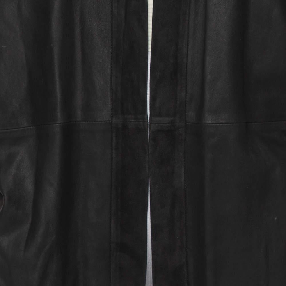 Women's IRO Black Suede Leather Open Front Kimono S For Sale
