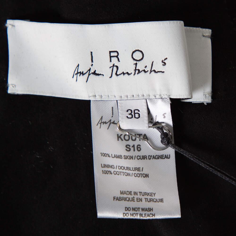 IRO Black Suede Leather Open Front Kimono S For Sale 1