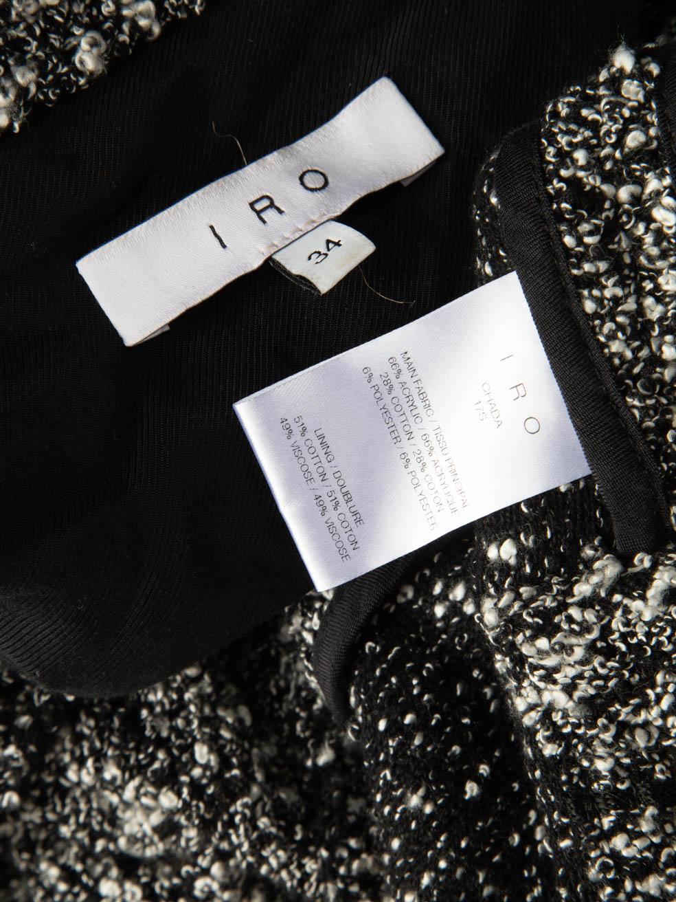 Iro, veste noire à motif tweed, taille XS Pour femmes en vente