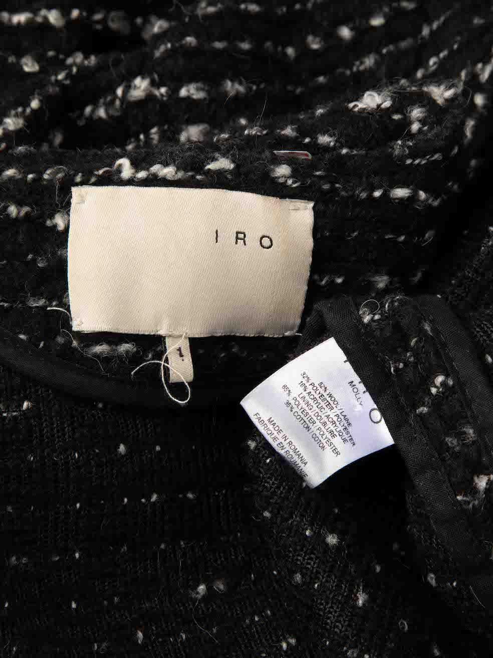 Iro, veste Molly en laine bouclée noire, taille S en vente 3