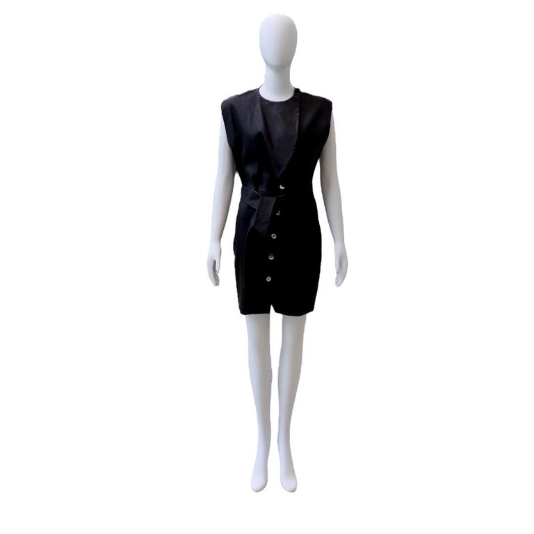 iro leather dress LEATHER MESH DRESS