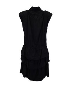 Iro Calcie Day – gestuftes Minikleid aus schwarzem Rayon