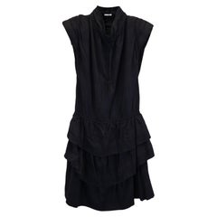 Iro Calcie Day – gestuftes Minikleid aus schwarzem Rayon