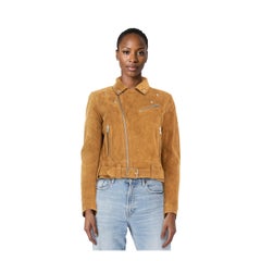 Iro Camel Suede Biker Jacket Size M