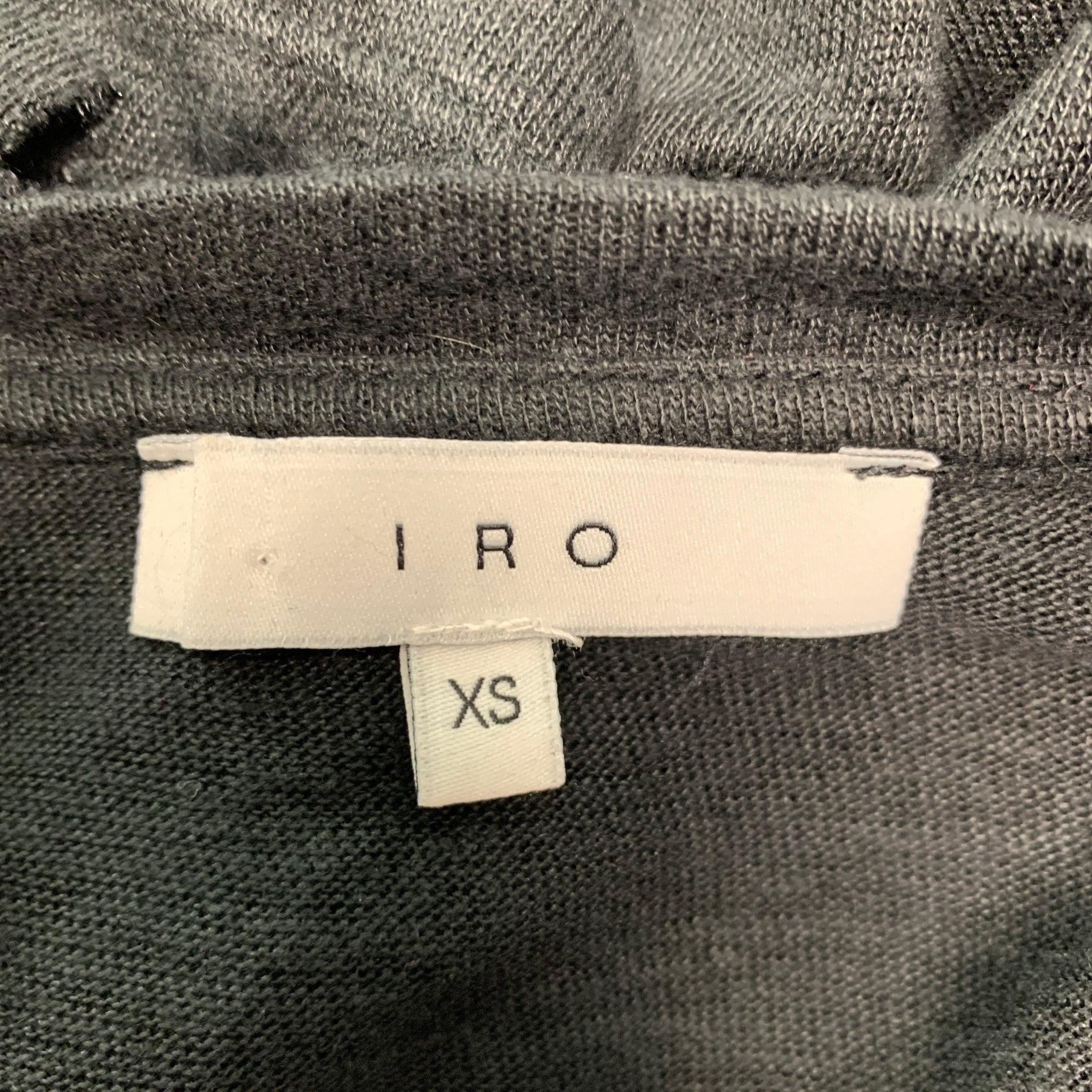 IRO CLAY Taille XS T-shirt col ras du cou en lin noir vieilli Pour hommes en vente