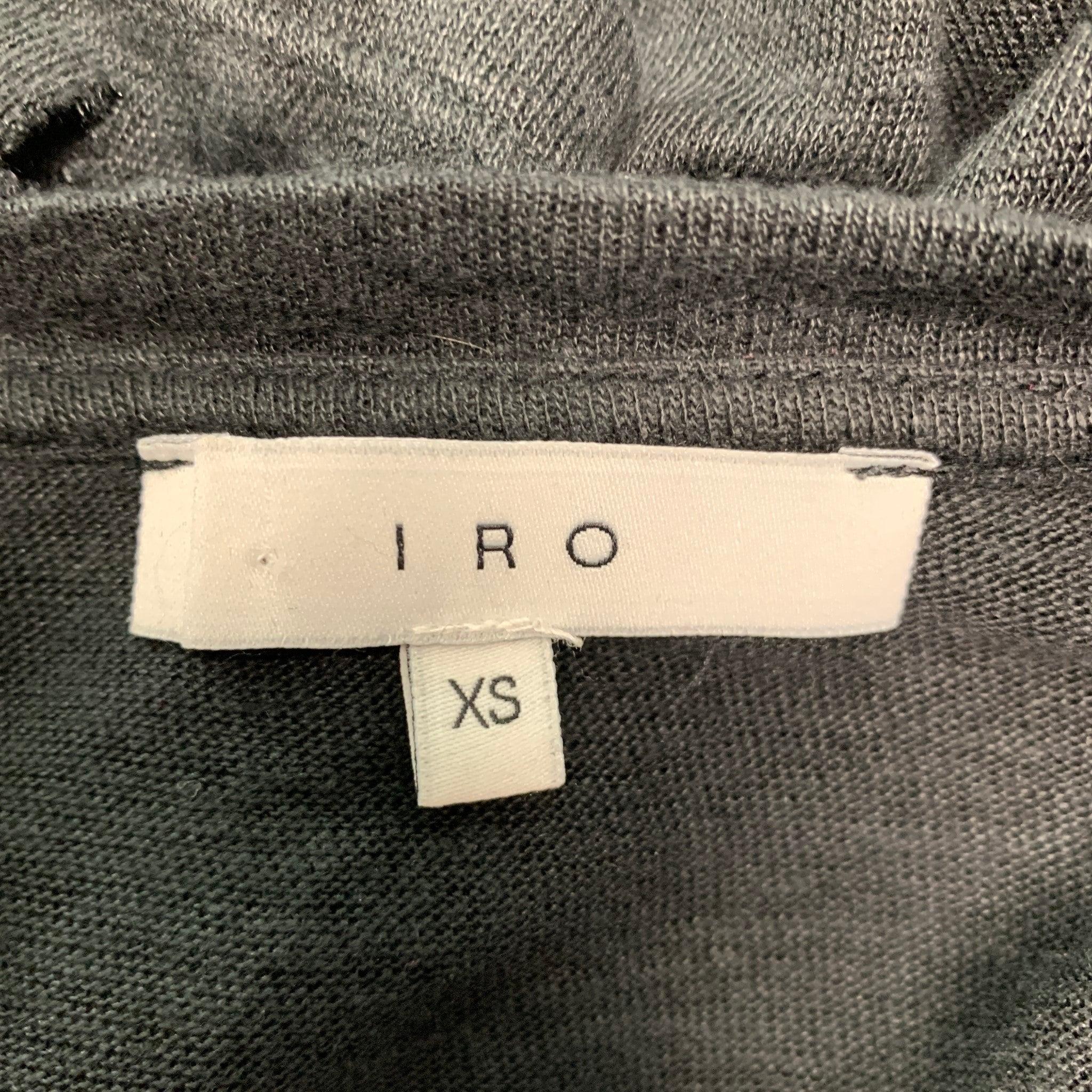 IRO CLAY Größe XS Schwarz Leinen Distressed Crew-Neck T-Shirt Herren im Angebot