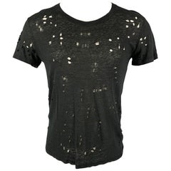 Camiseta cuello redondo IRO CLAY Talla XS Lino negro envejecido