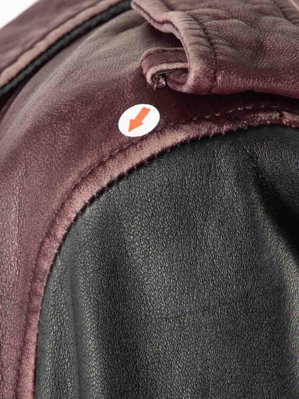 Iro Colourblock Leather Biker Jacket Size XS For Sale 2