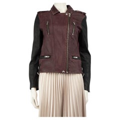 Iro Colourblock Leather Biker Jacket Size XS