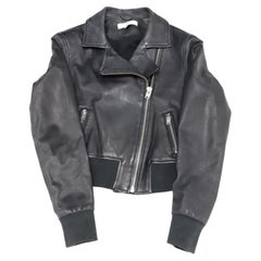 Iro Kurze Bikerjacke aus schwarzem Leder