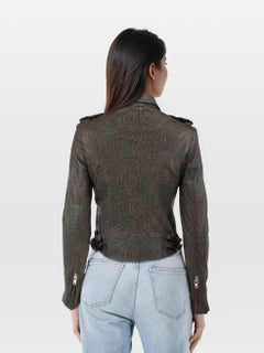 Veste de motard Iro vert imprimé abstrait, taille S