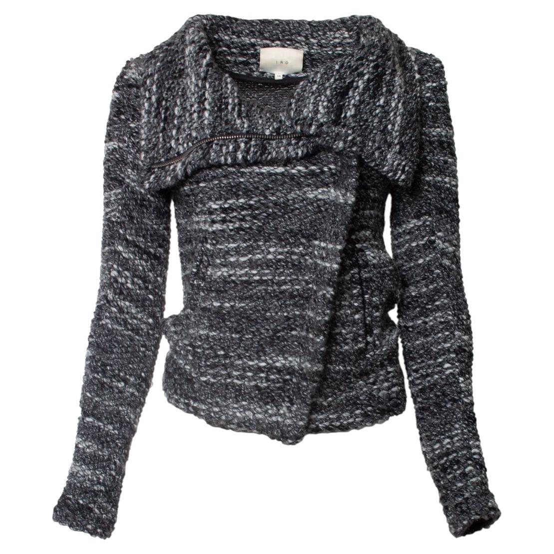 IRO, grey knitted Chanice biker jacket