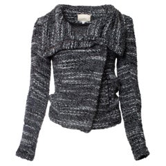IRO, grey knitted Chanice biker jacket