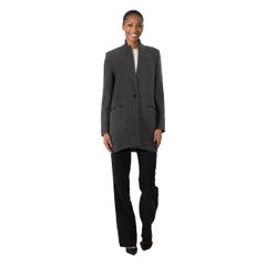 Iro Grey Single Breasted Mid Length Wool Coat Size S