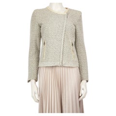 Iro Grau Tweed Asymmetrische Jacke mit Reißverschluss Größe S