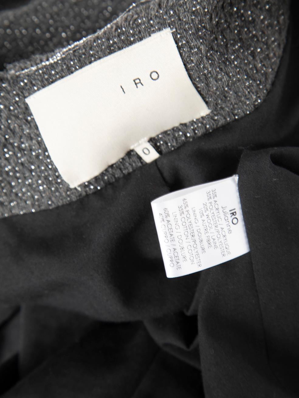 Giacca Iro in tweed grigio metallizzato taglia XS in vendita 1