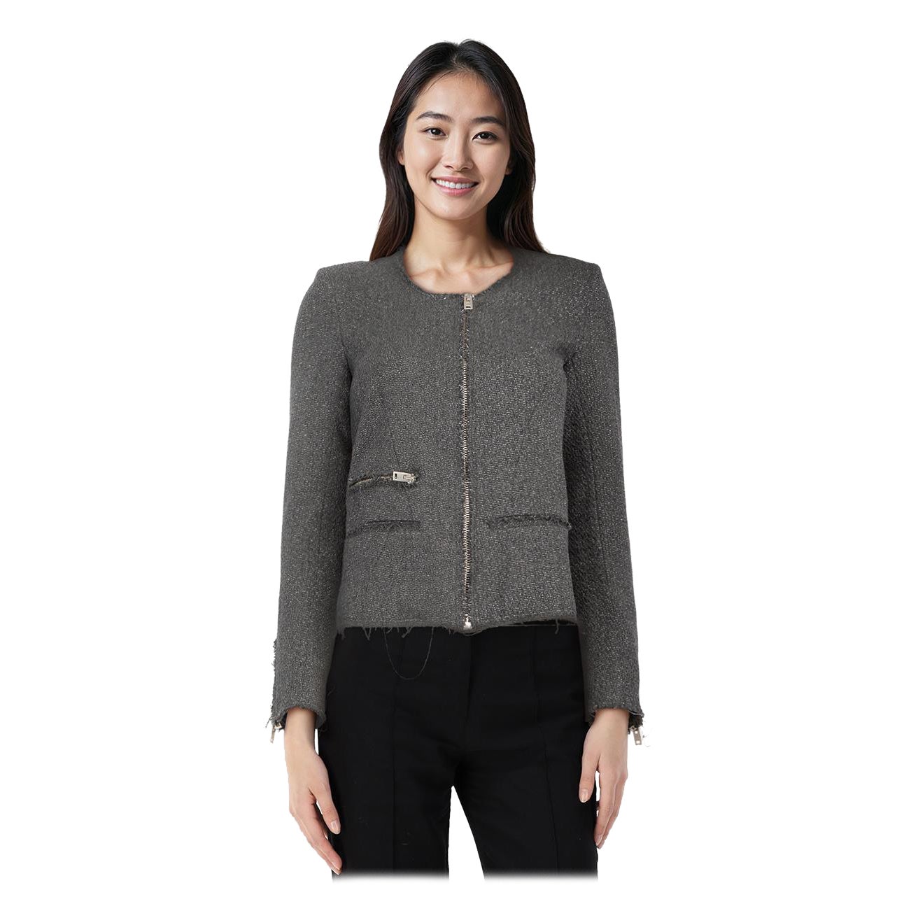 Giacca Iro in tweed grigio metallizzato taglia XS
