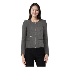 Iro Grey Tweed Metallic Jacket Size XS