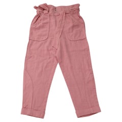IRO High Waisted Pants in Pink Cotton