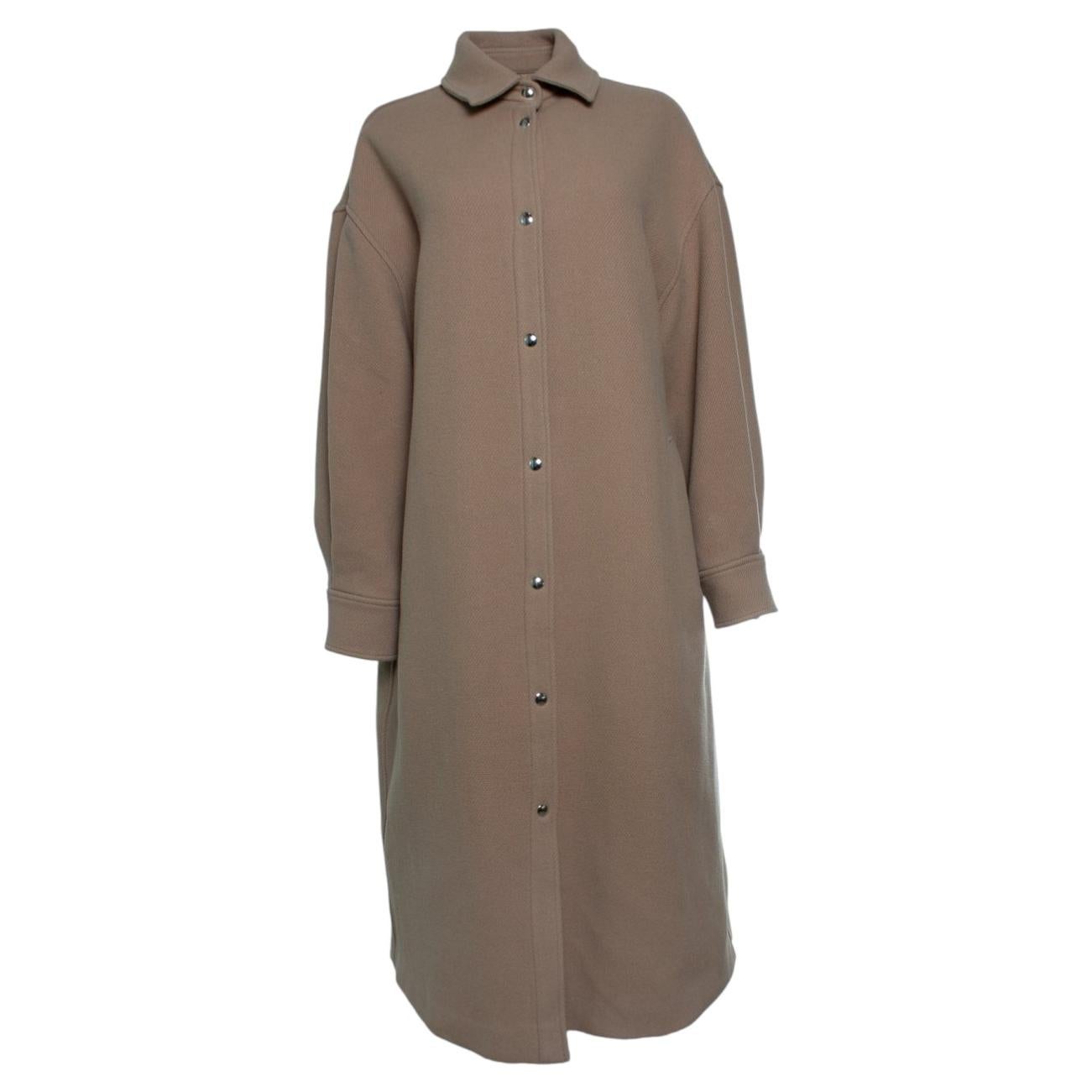 Pre-owned Iro , Ideta Long Wool Coat In Camel In Brown