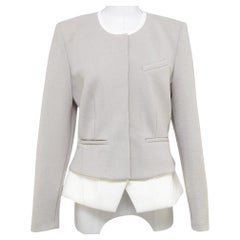 Manteau CLYDE cuir beige ivoire écru à manches longues 42