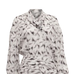 Iro Jensen Asymmetric Printed Midi Dress in White Viscose