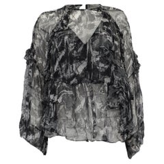 Top con volant Iro Lixine in chiffon multicolore