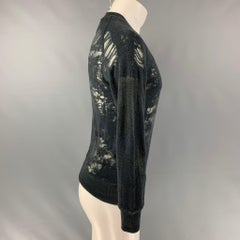 IRO Nona Size S Dark Gray Distressed Cotton Blend Long Sleeve Pullover