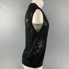 IRO Nuala Talla S Negro Jersey sin mangas de mezcla de algodón envejecido