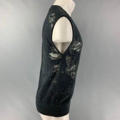 IRO Nuala Size S Slate Distressed Cotton Blend Sleeveless Pullover