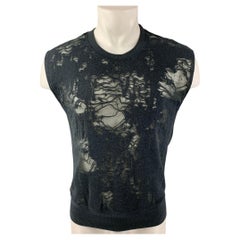 IRO Nuala Size S Slate Distressed Cotton Blend Sleeveless Pullover