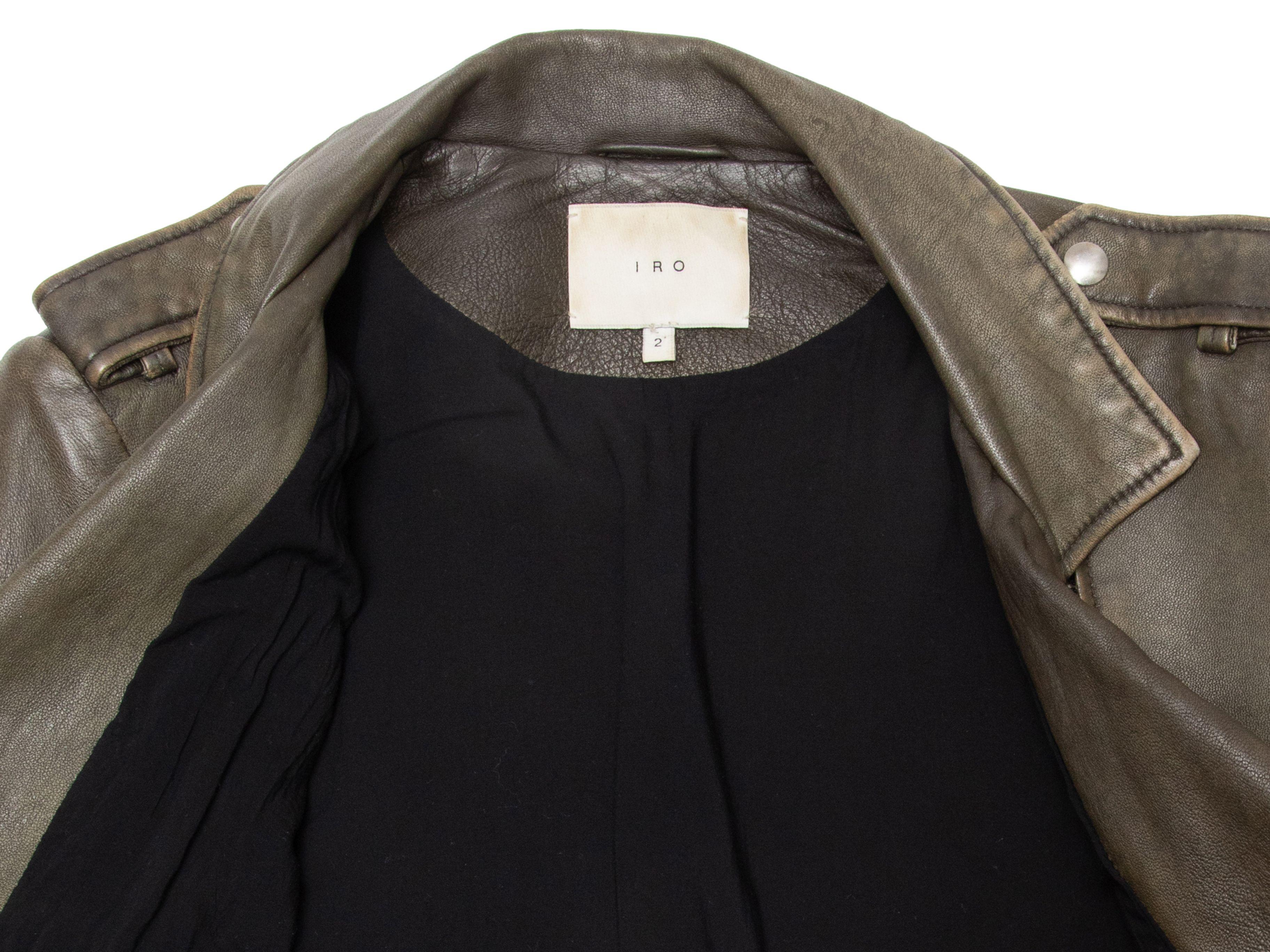 Women's Iro  Olive Leather Moto Jacket