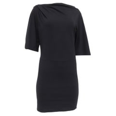 Miniabito Iro Palmero Twistfront in cotone nero
