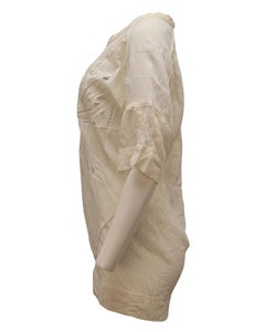 Iro Patterned Laser Cut Dress in White Silk