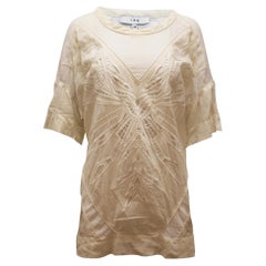 Iro Patterned Laser Cut Dress in White Silk