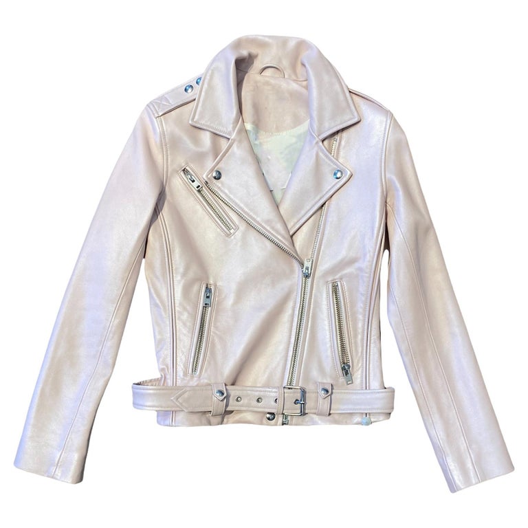Iro Pink Leather Jacket For Sale at 1stDibs