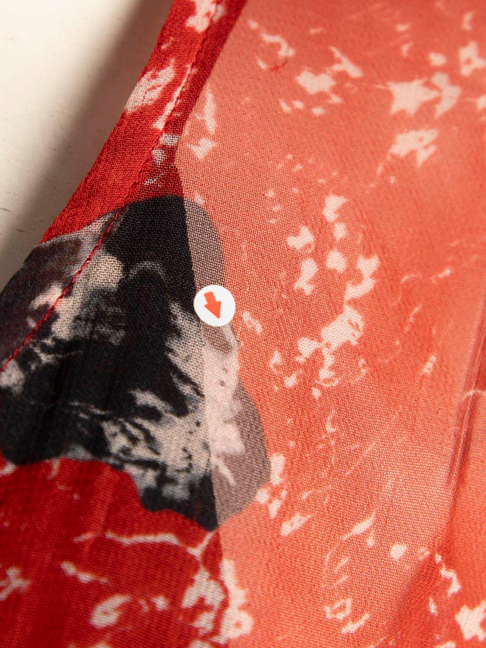 Iro Rot Abstrakt Gemusterte Lange Ärmel Kleid Größe XS im Angebot 2