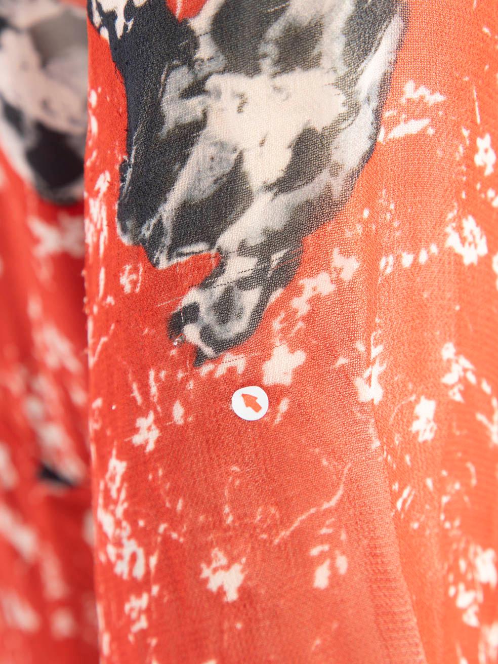 Iro Rot Abstrakt Gemusterte Lange Ärmel Kleid Größe XS im Angebot 3