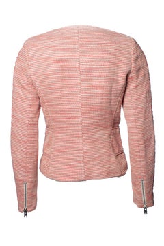 IRO, rote Bouclé-Jacke mit Reißverschluss