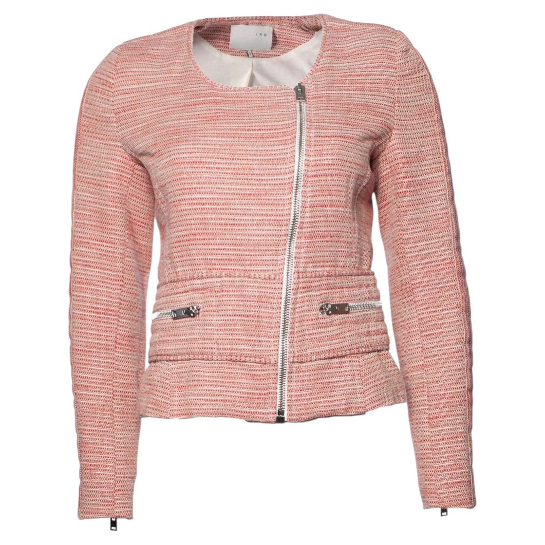 IRO, red boucle jacket with zipper