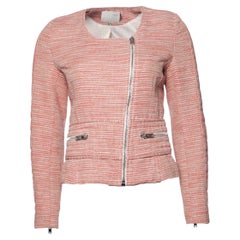 IRO, rote Bouclé-Jacke mit Reißverschluss