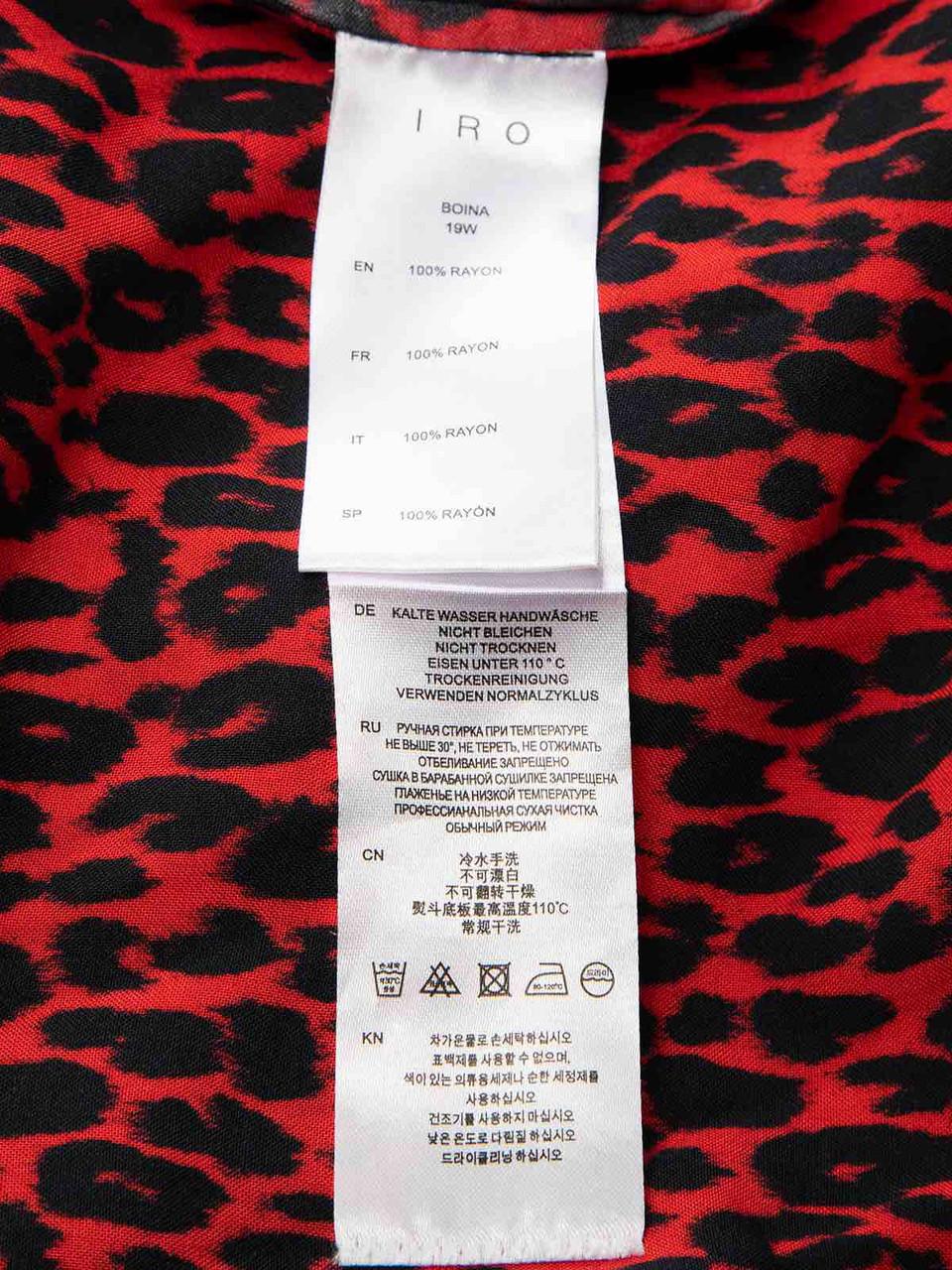 Iro Red Leopard Mini Wrap Dress Size S 2