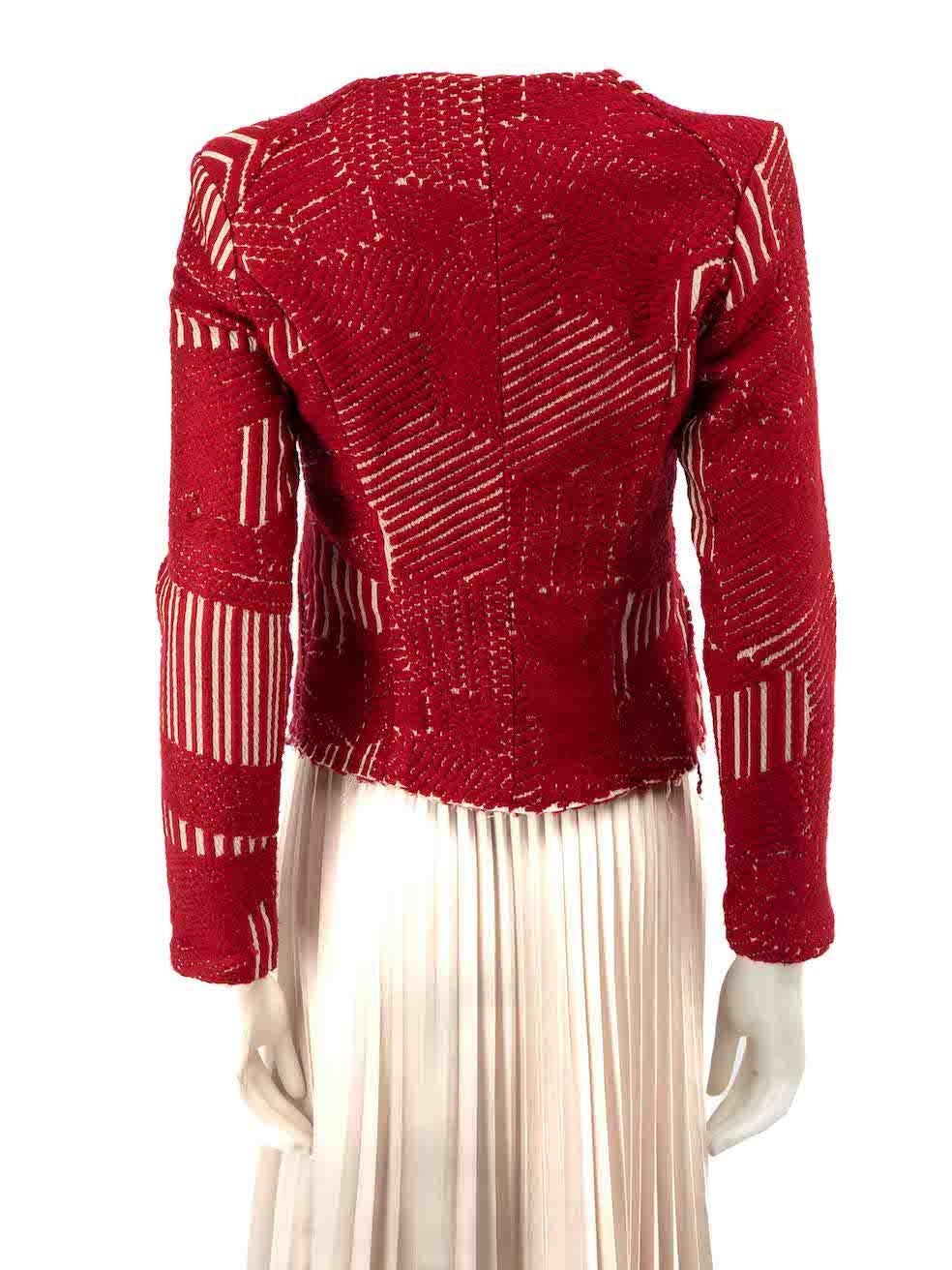 Veste à motifs en tweed rouge Iro taille M Excellent état - En vente à London, GB