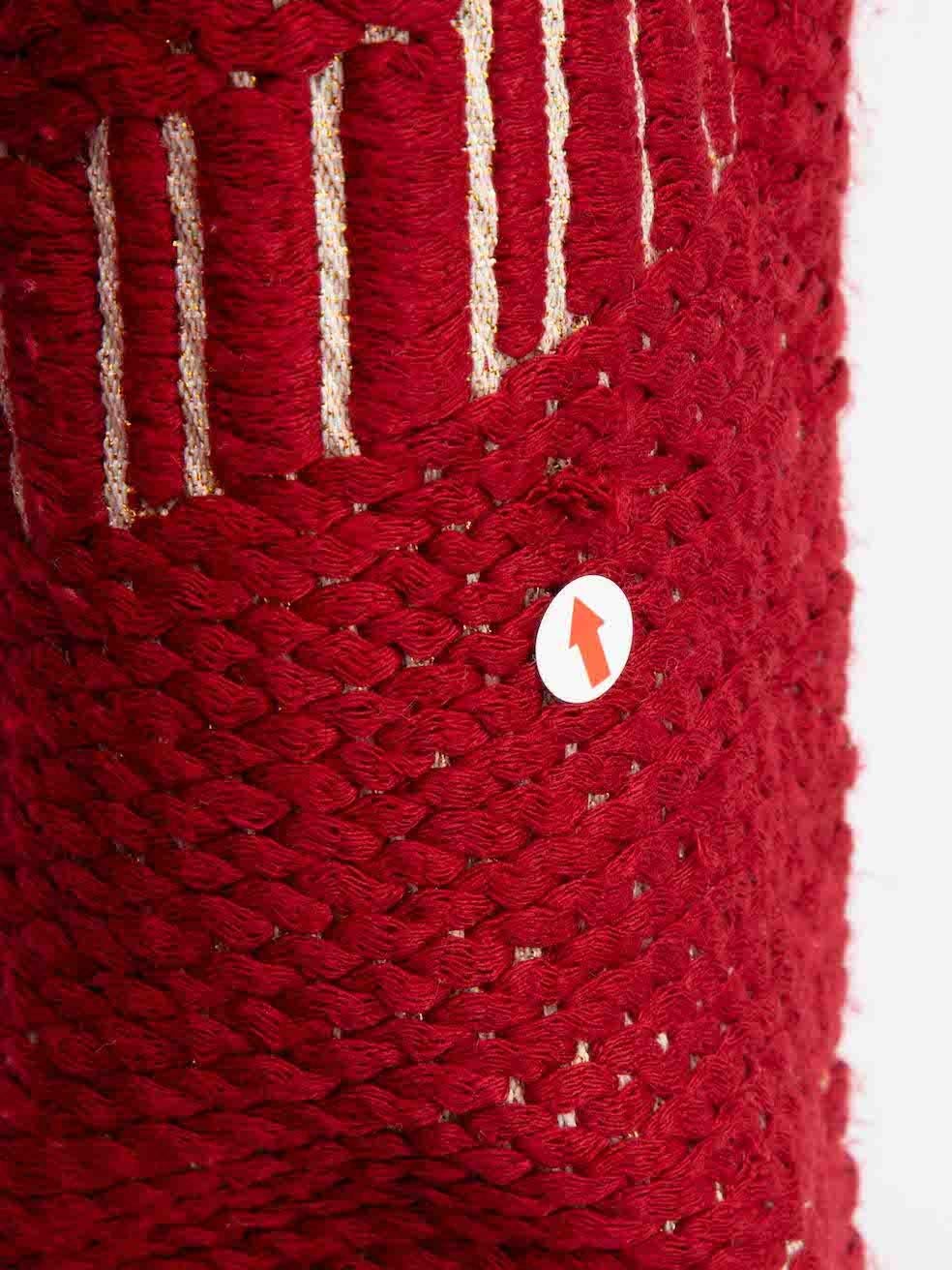 Iro Rote gemusterte Tweed-Jacke Größe M Damen im Angebot