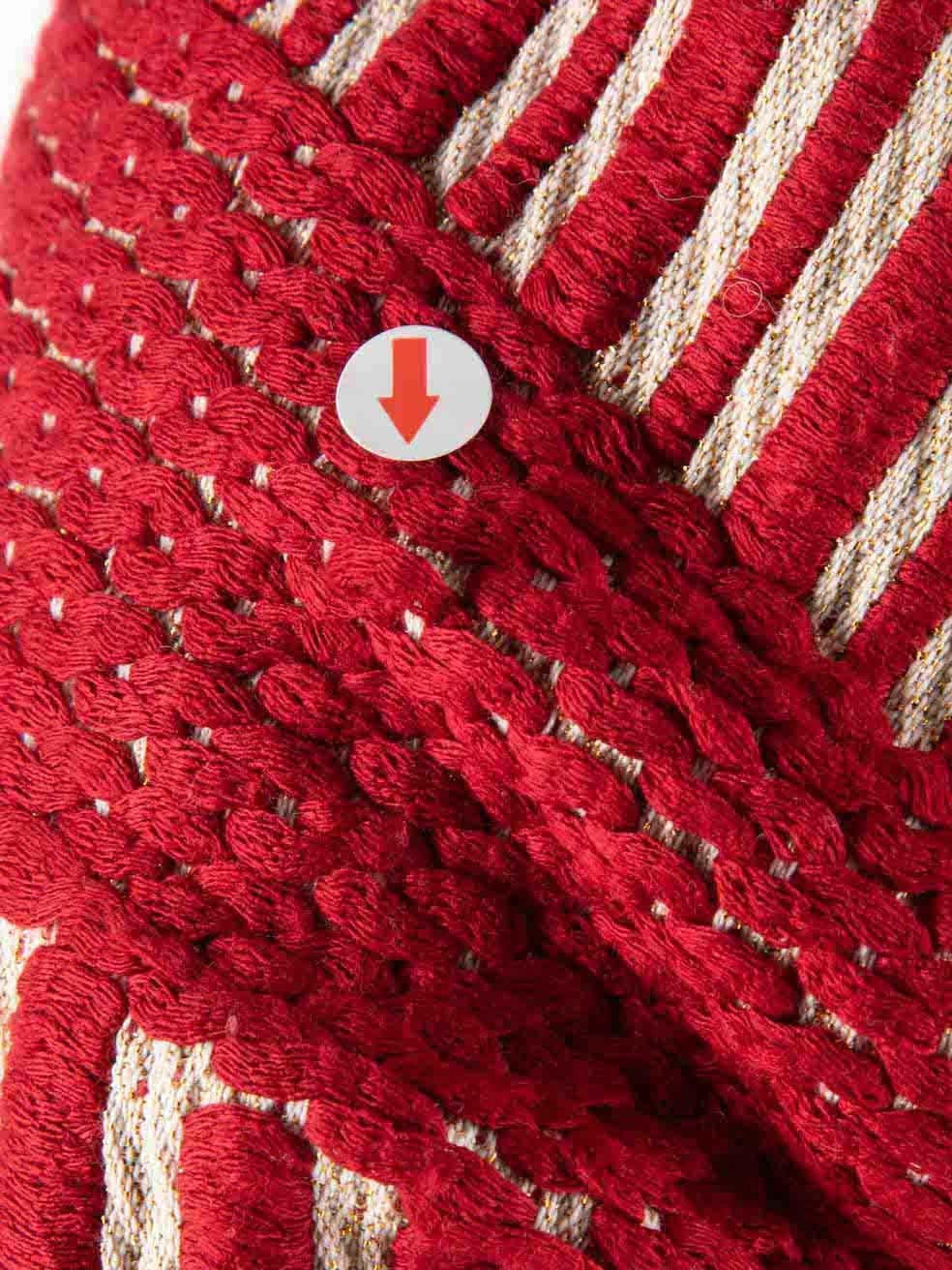 Iro Rote gemusterte Tweed-Jacke Größe M im Angebot 1